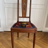Vintage - 1930s chair with marquetry - Art Deco style - Renovated