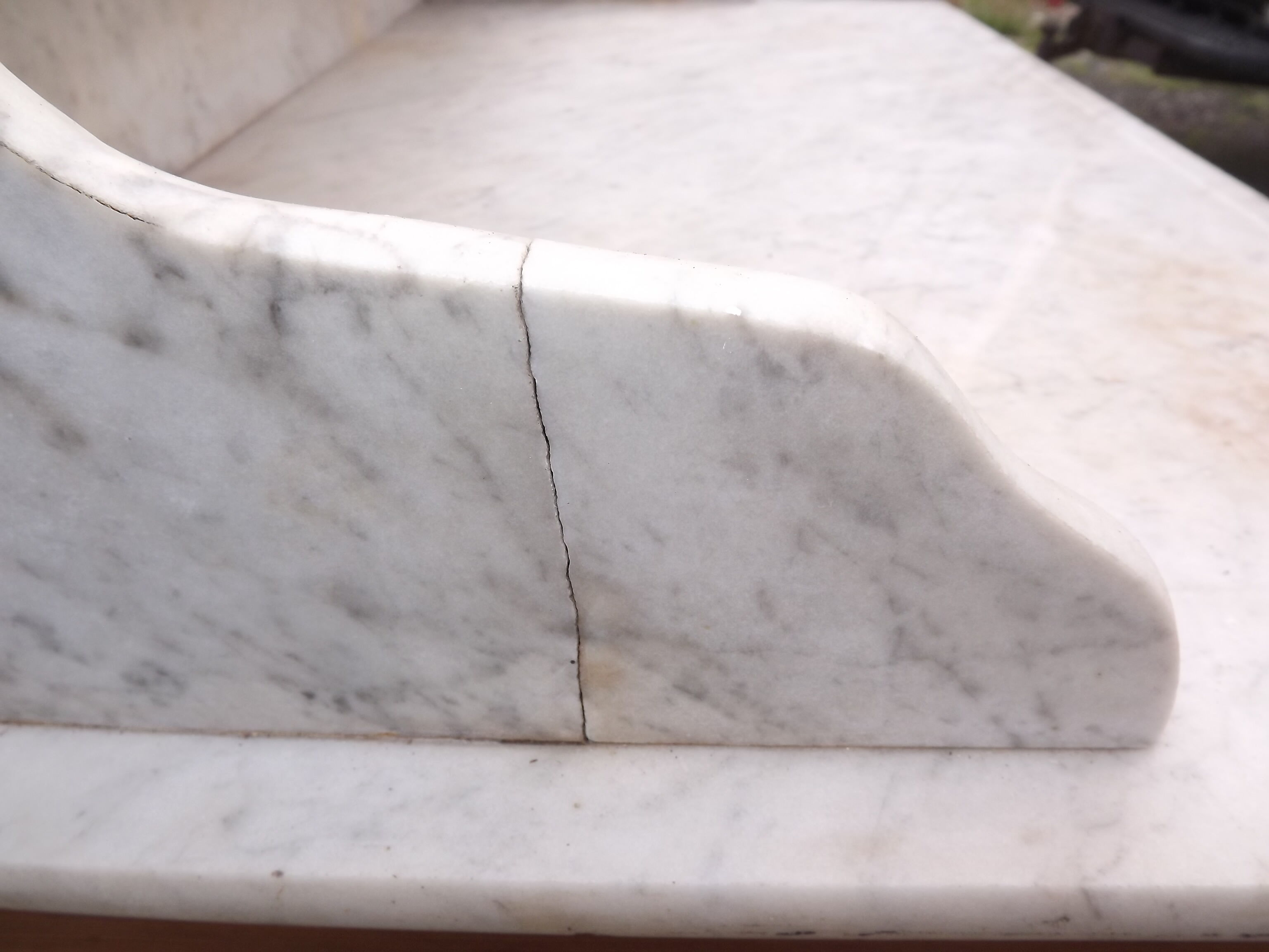 Pitch pine and marble dressing table