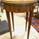 Louis XVI style pedestal table in pink wood marquetry XX century