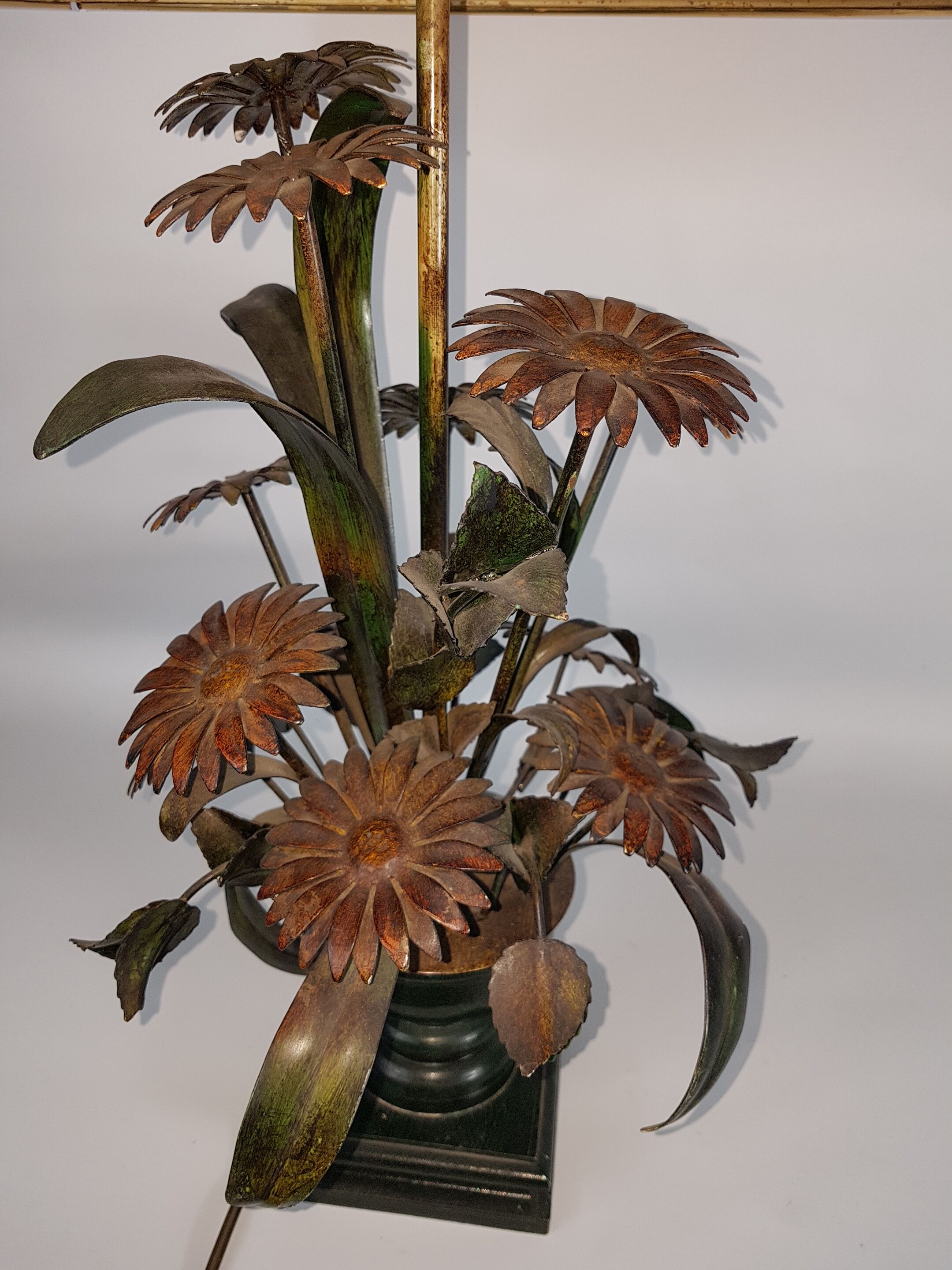 Lamp deco marguerittes metal Vintage 70s