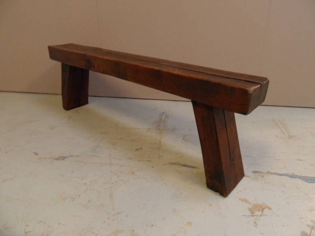 Brutalist oak bench 1960's
