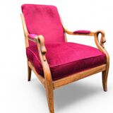 Paire de fauteuils anciens accoudoirs têtes de cygnes