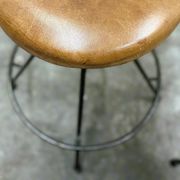 Pair of Industrial Vintage Metal Frame Bar Stools, France 1970s.