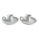 2 bougeoirs à main anciens en porcelaine blanche