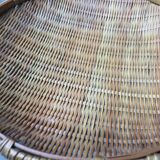 Set of 2 rattan and bamboo baskets