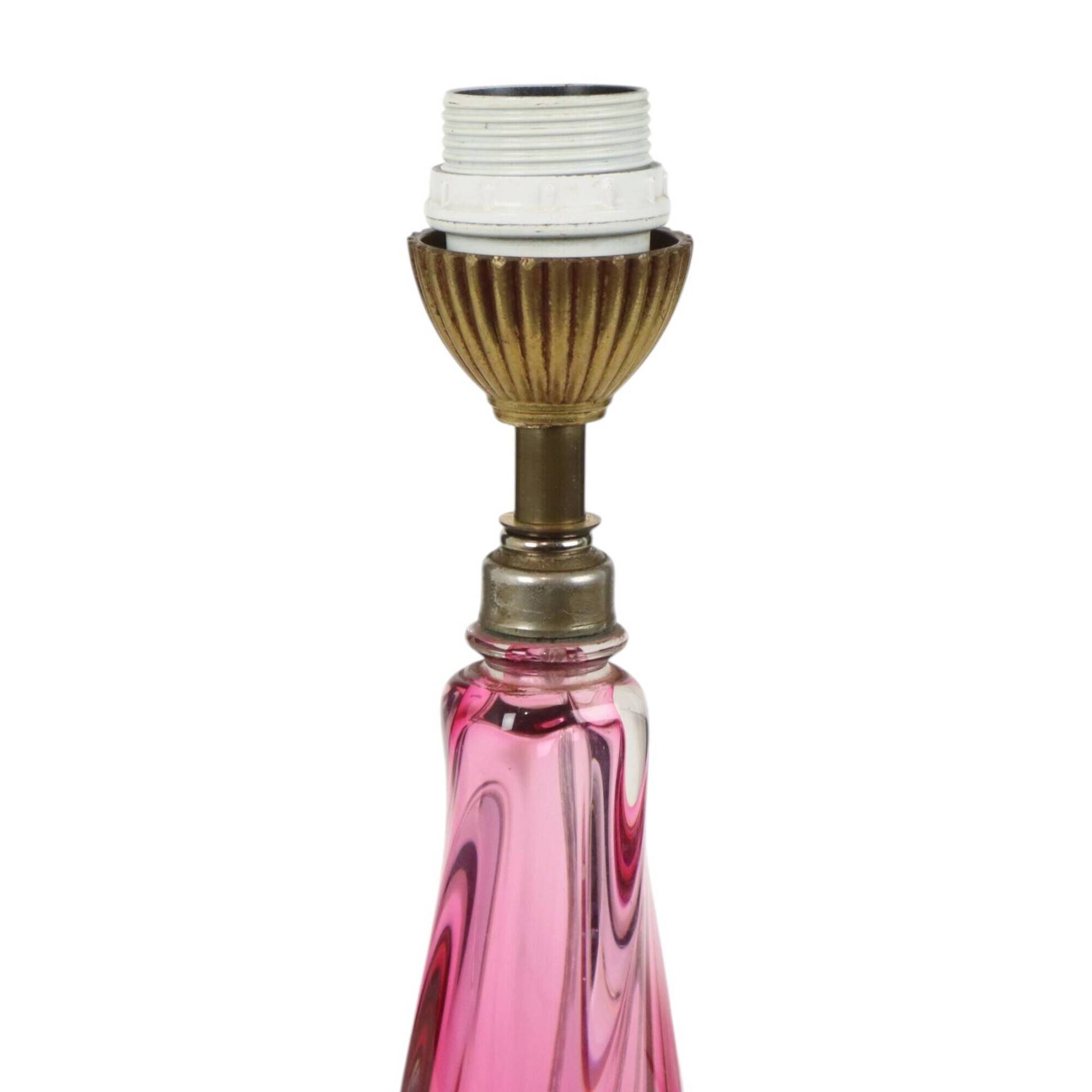 Purple and Pink Crystal Table Lamp – Val Saint Lambert – Sixties