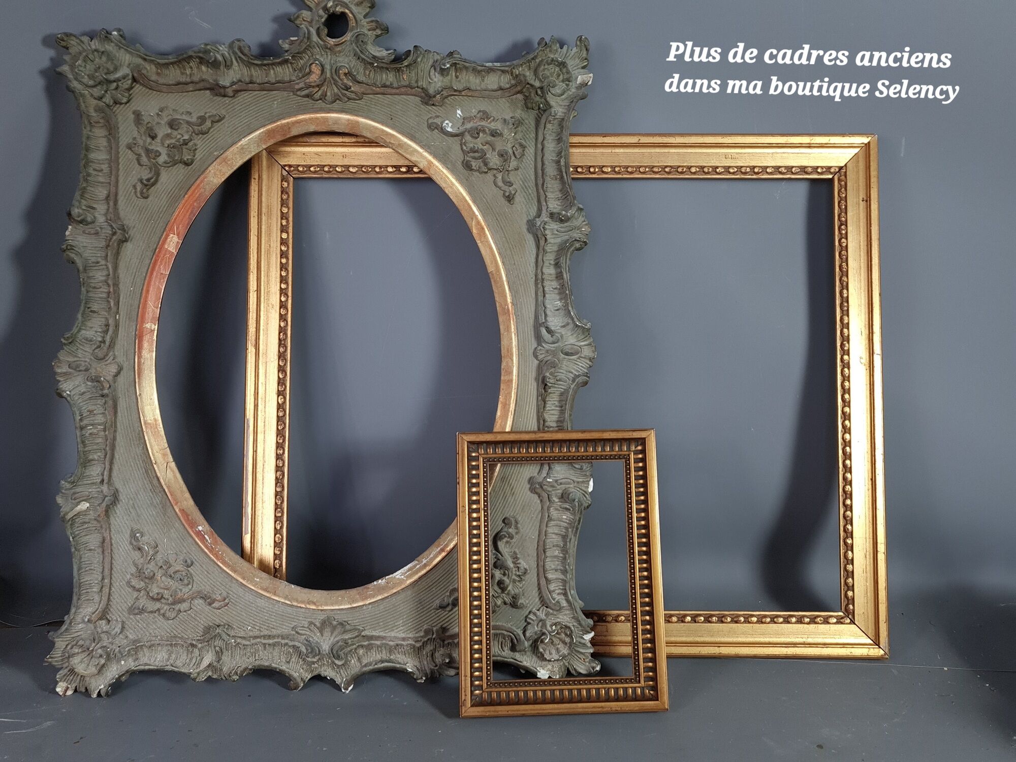 Oval mirror old carved wood gilded gold leaf louis XVI style large format 74x63 cm