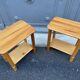 Scandinavian bedside pair Wood pine fir vintage design 1970/1980