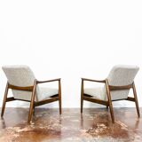 Pair of mid century green gfm64 armchairs by edmund homa, 1960's