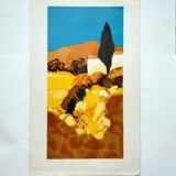 Jean-claude allenbach 1947 2007 the cypresses signed lithograph