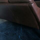 Mid-century danish 3seater sofa in dark brown leather