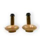 Ensemble de 2 pieds de lampes de table Hollywood Regency en granit rose et laiton, Italie 1970