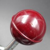 Two hooks in red bakelite and metal - around 1950