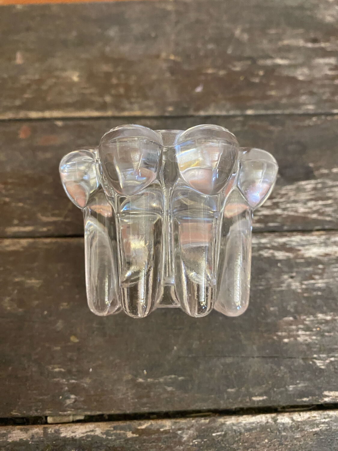 Series 3 Glass Moulded Candle Holders 1970s