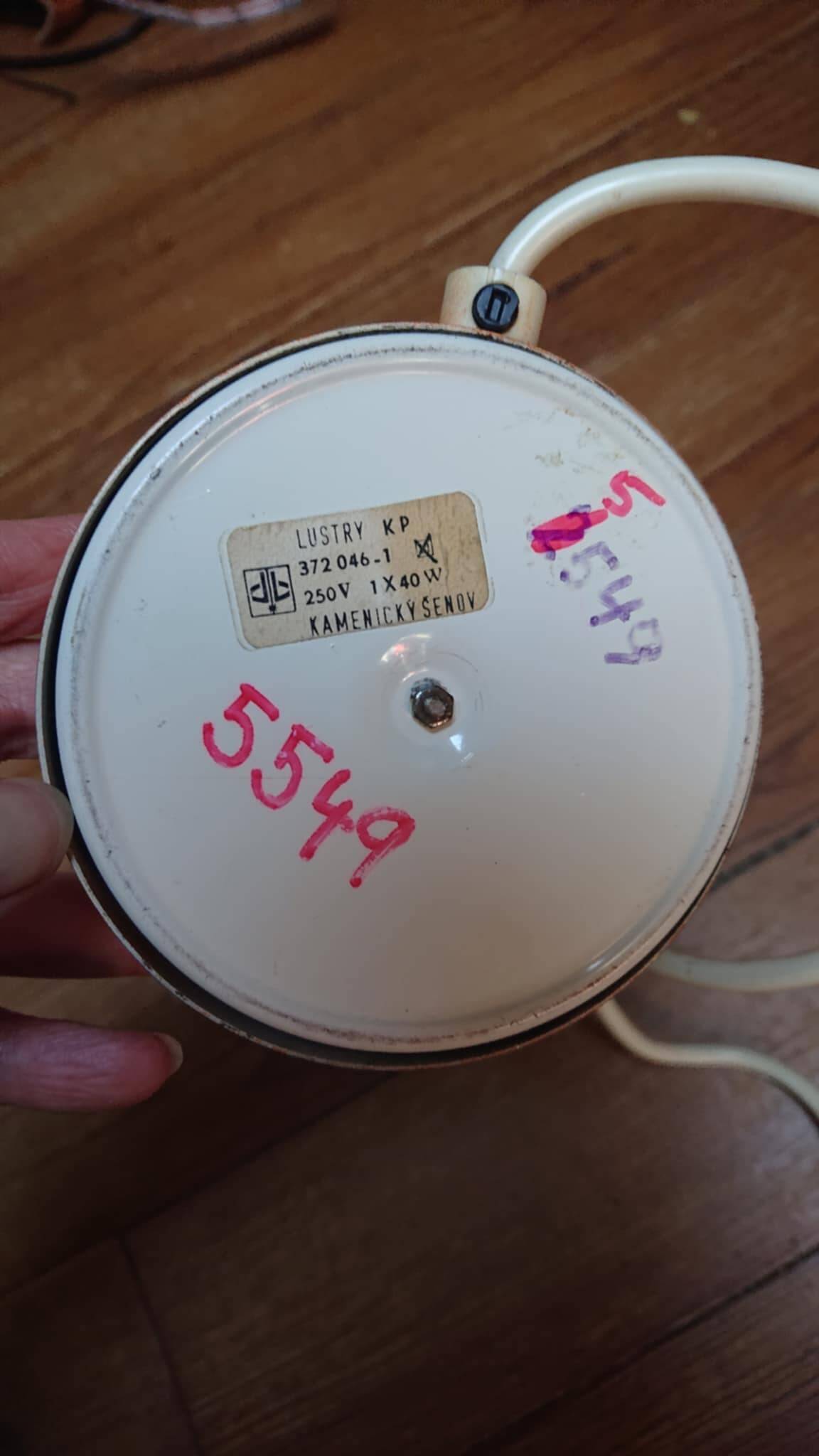 Vintage Orange Pressed Glass Desk Lamp, Lustry KP, Czechoslovakia