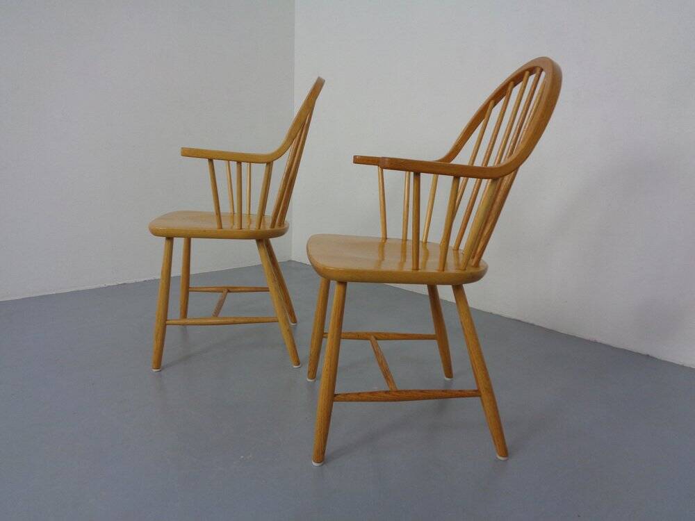Set of oak armchairs by Erik Ole Jørgensen for Tarm Stole Møbelfabrik.