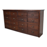 French Restored Oak Hardware Store Apothecary Cabinet, 1920/1930s