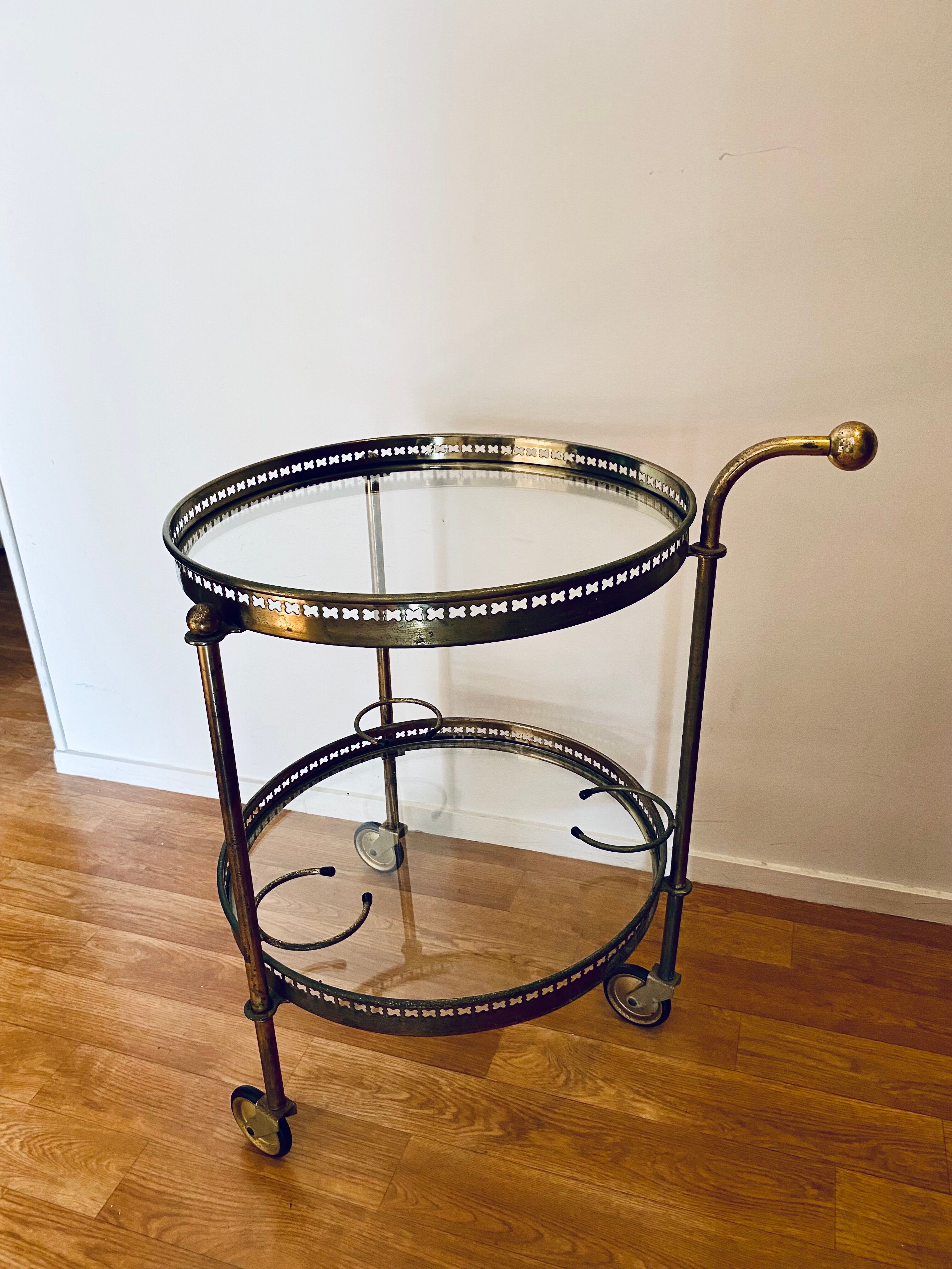 Glass and brass dessert