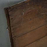 Wall mirror in tramp art style, hand-carved with a painted white frame, early 1900s.