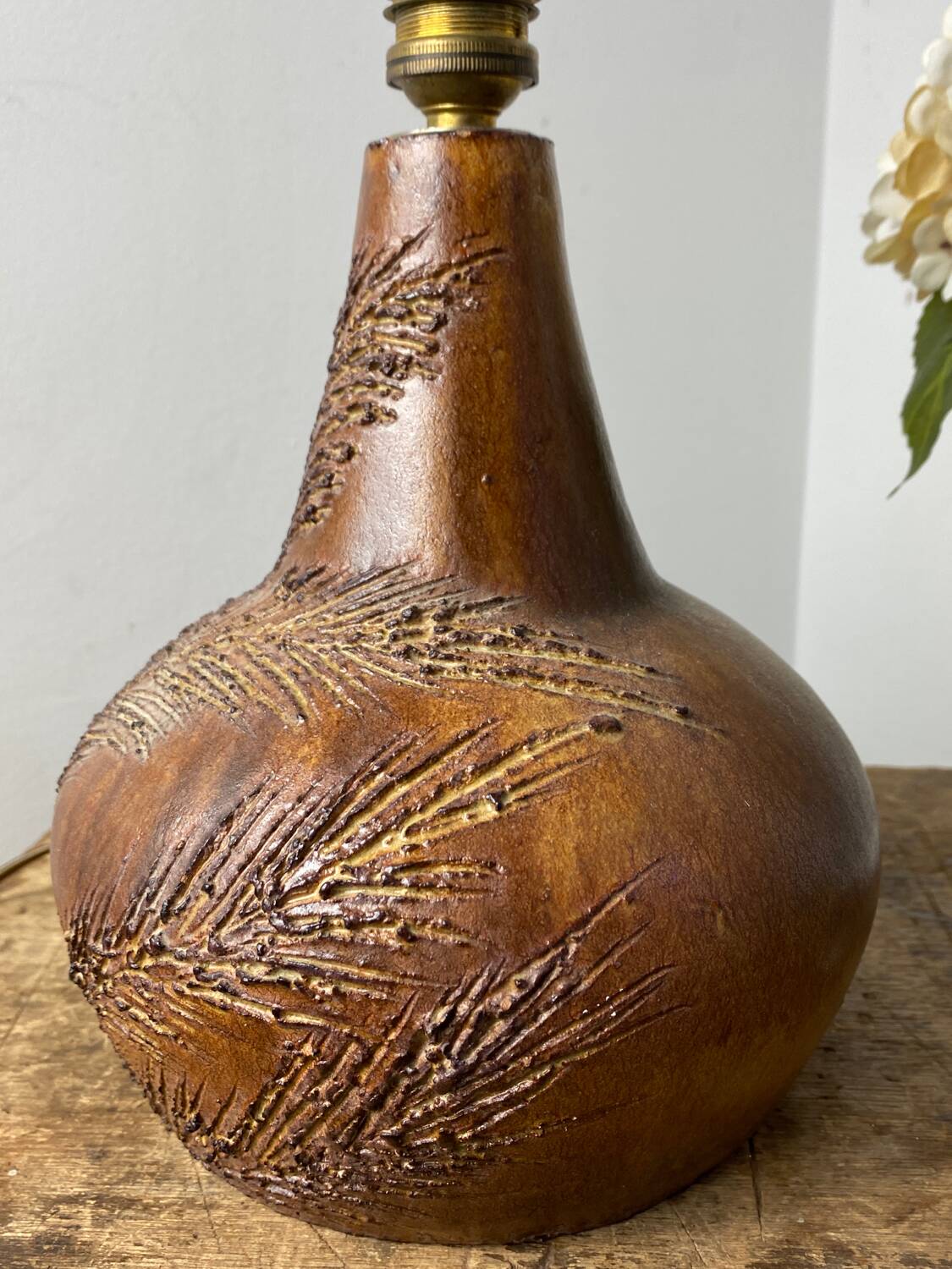 Vintage ceramic lamp base by Sesame Vallauris