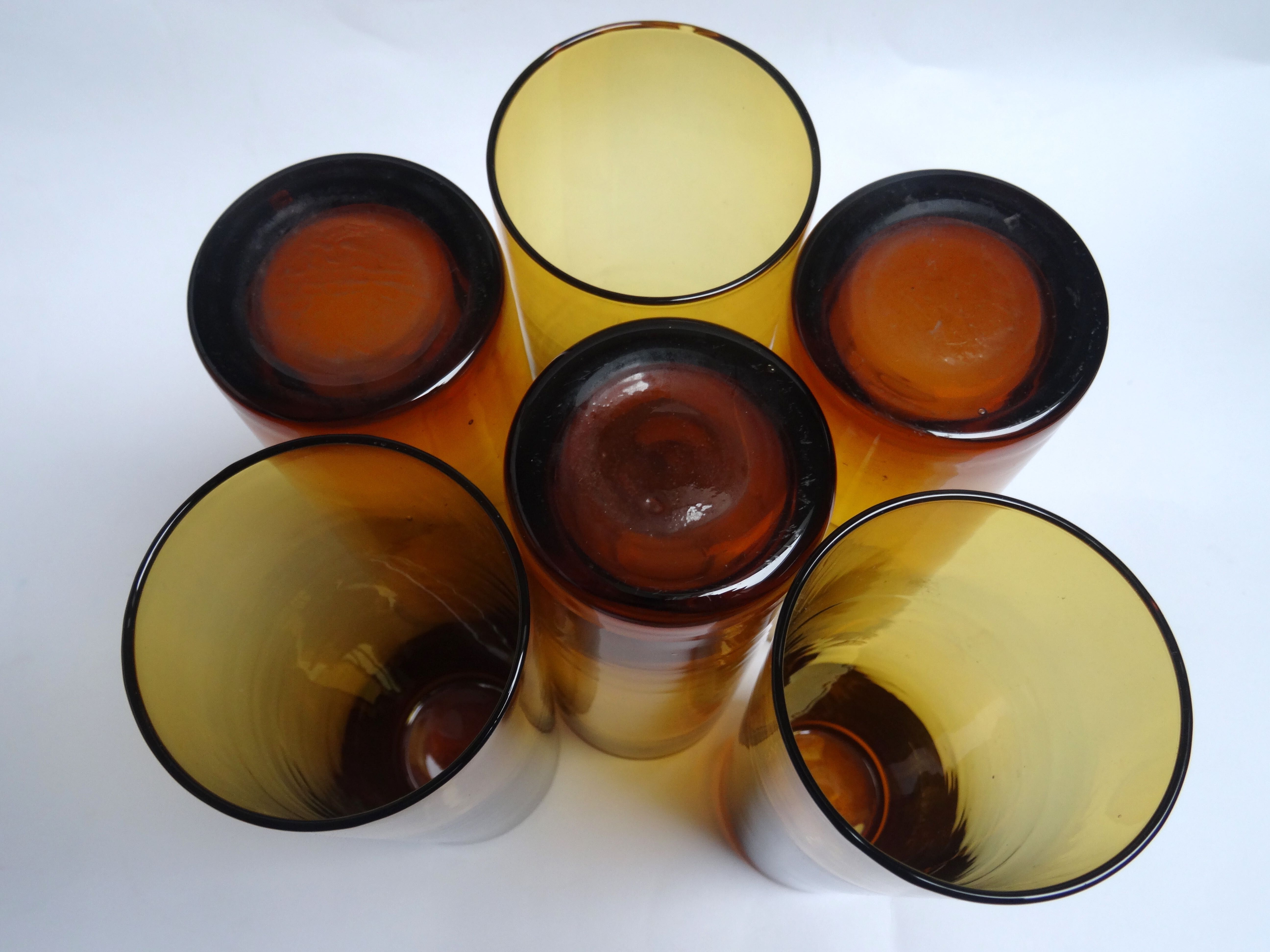 6 high brown glasses