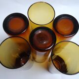 6 high brown glasses