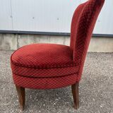 pair of red velvet toad armchairs