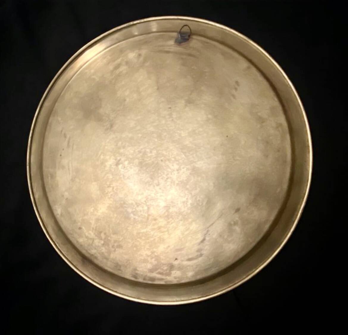 Old oriental tray in yellow copper