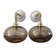 Pair of smoked glass wall lights