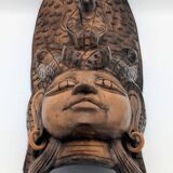 Sculptural Mask Wood - Face & Royal Cobra (Naga) - Tribal Art Indonesia
