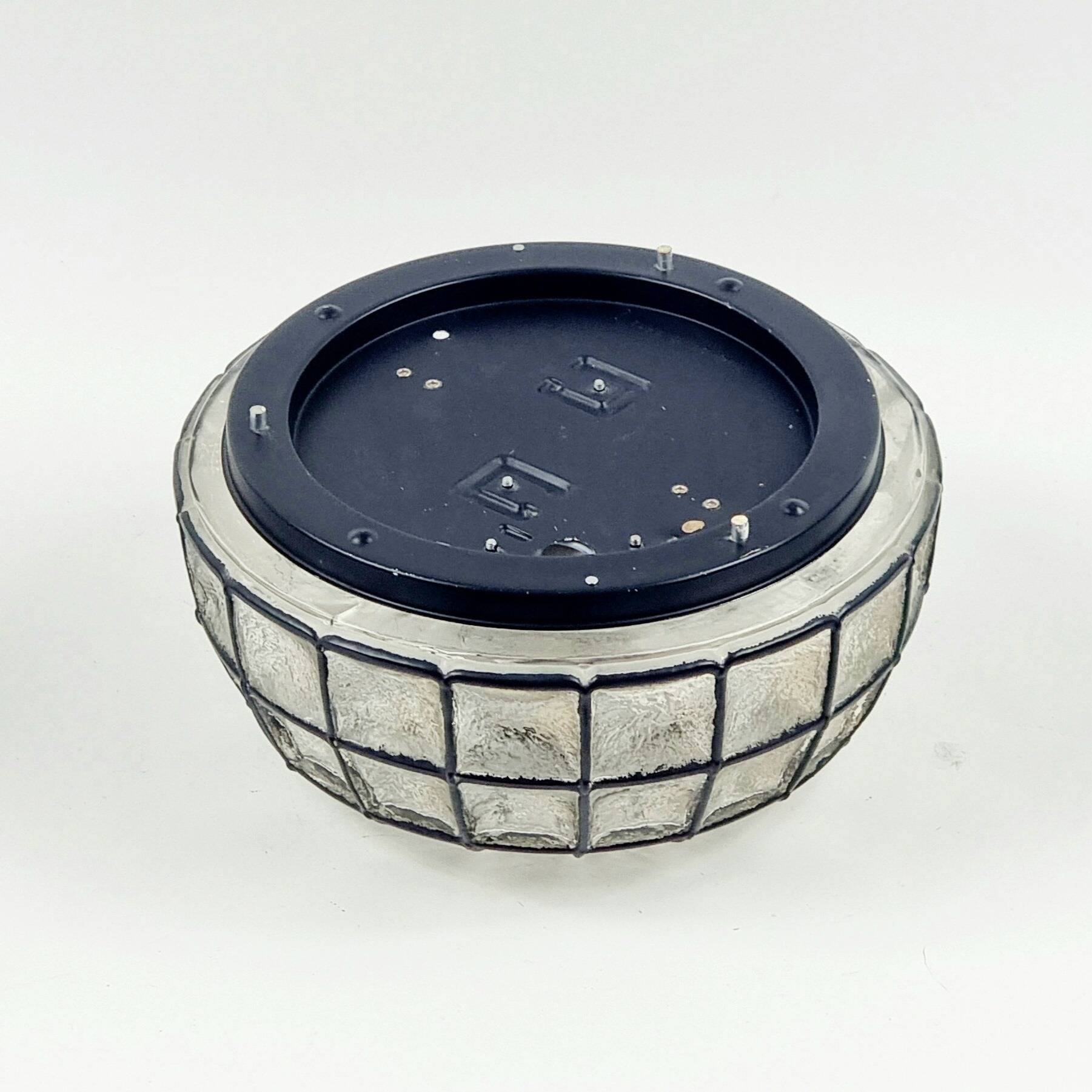 Grand plafonnier en verre du milieu du siècle de Limburg, Allemagne, années 1960.