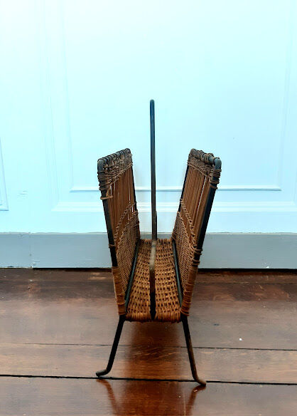 Iron and rattan magazine holders 1950