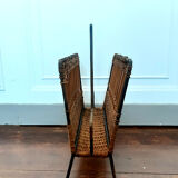 Iron and rattan magazine holders 1950