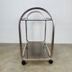 Kaymet dessert trolley in smoked glass and anodised aluminium, 1980s.