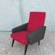 Fauteuil vintage rouge et noir 1960