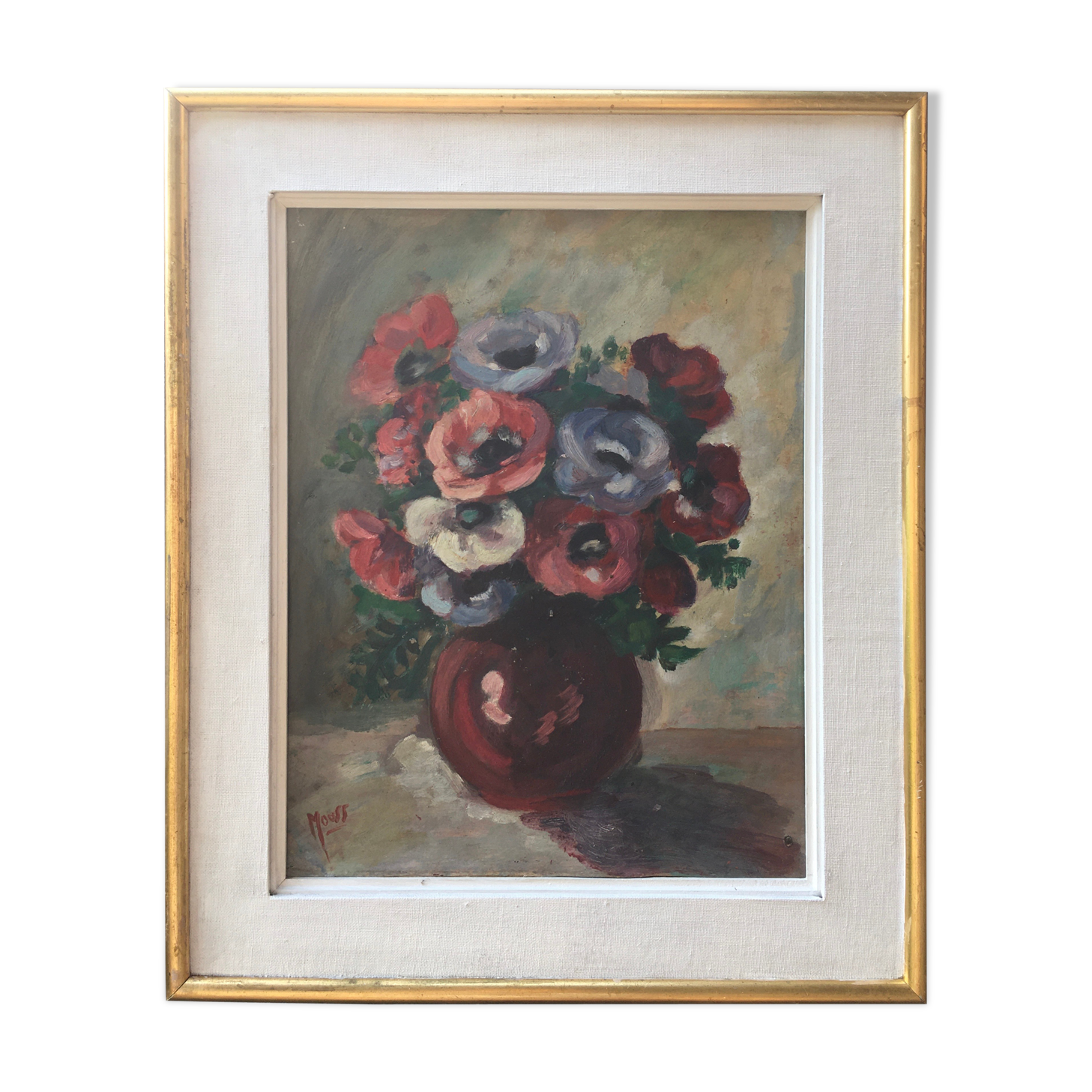 Tableau bouquet d’anémones