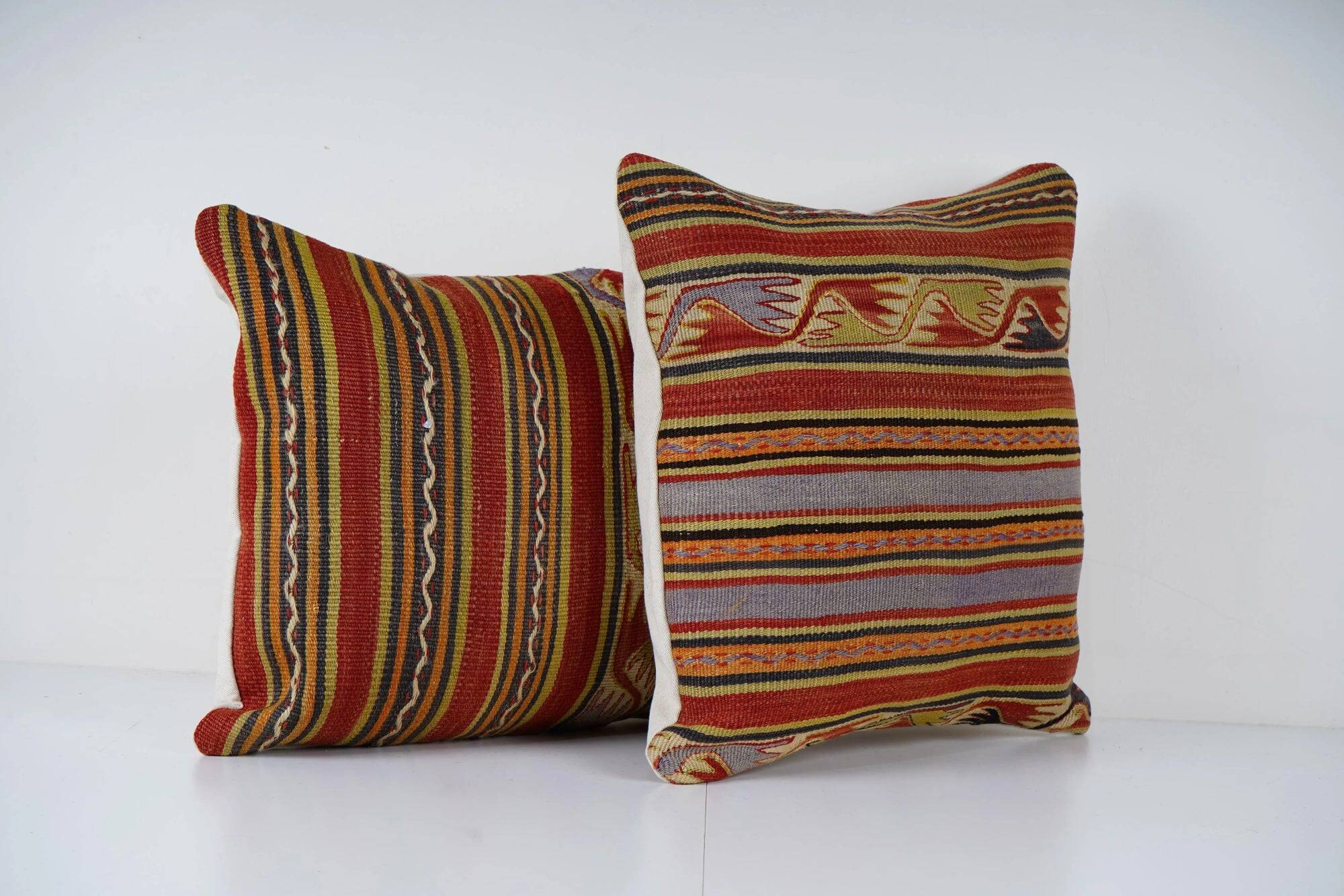 Set of 2 vintage kilim cushion covers 46x51 cm