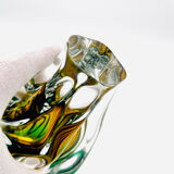 Vase Josef Hospodka - Sommerso - Amber & Emerald Green - Circa 1960