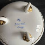 Pair of tripod bowls in gilded Limoges porcelain.