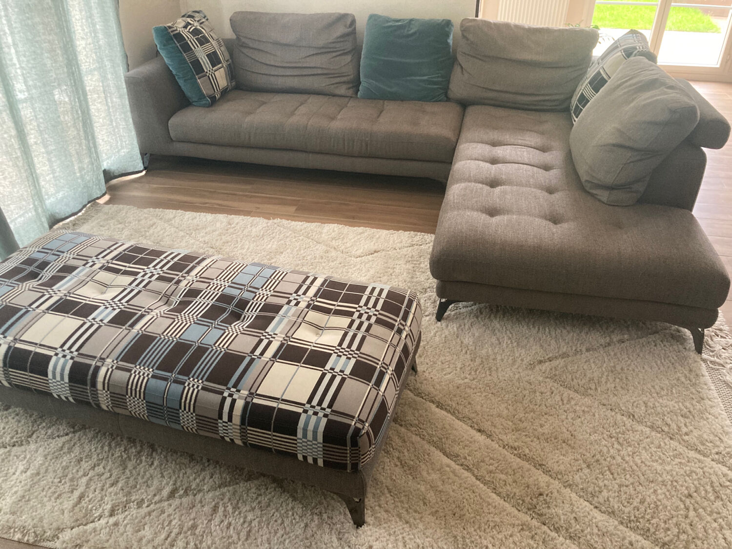 Corner sofa and pouf Roche Bobois edition Jean Paul Gaultier