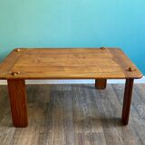 Table basse en bois blond signée Alain Gaubert (XXe siècle )