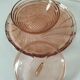 Orange-pink pressed glass trio