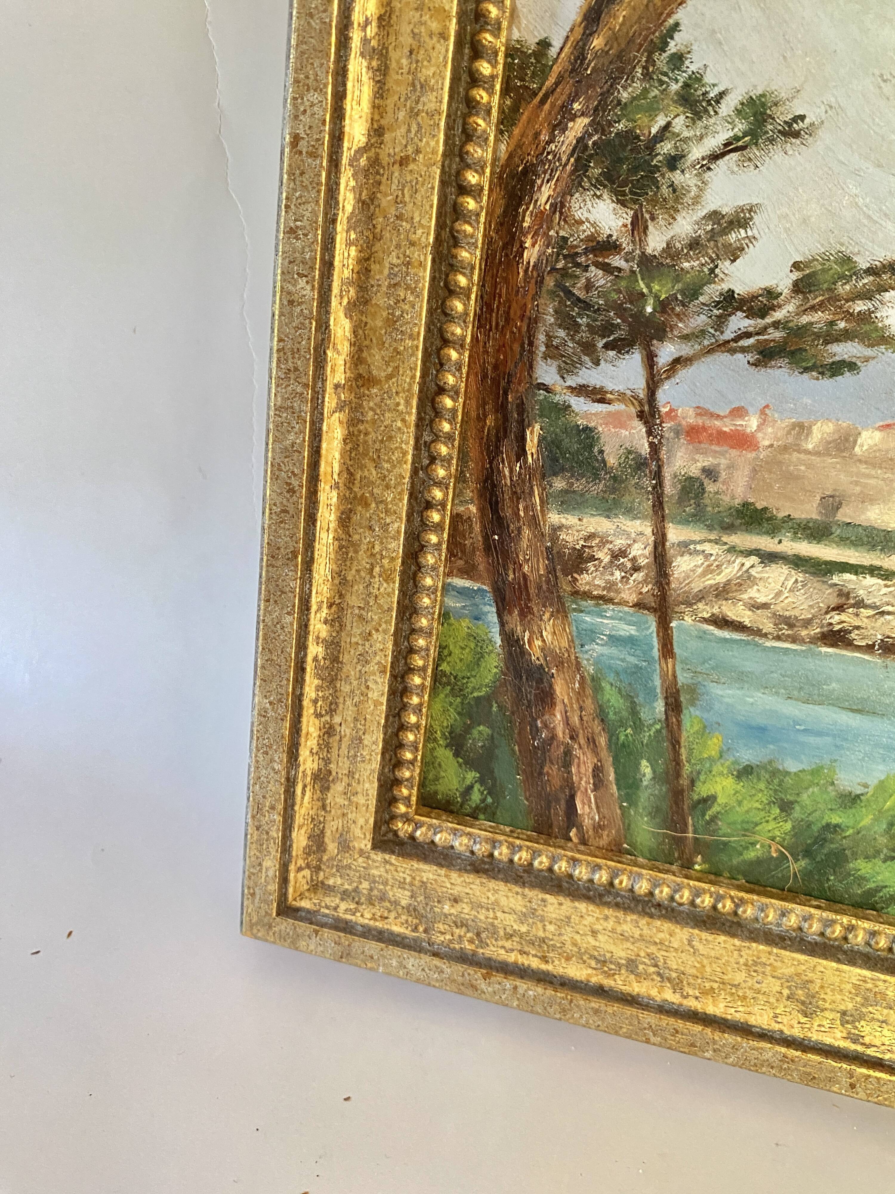 Tableau « Vue côte méditerranéenne", années 50