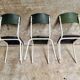 Set of vintage chairs stacking chairs green bakelite