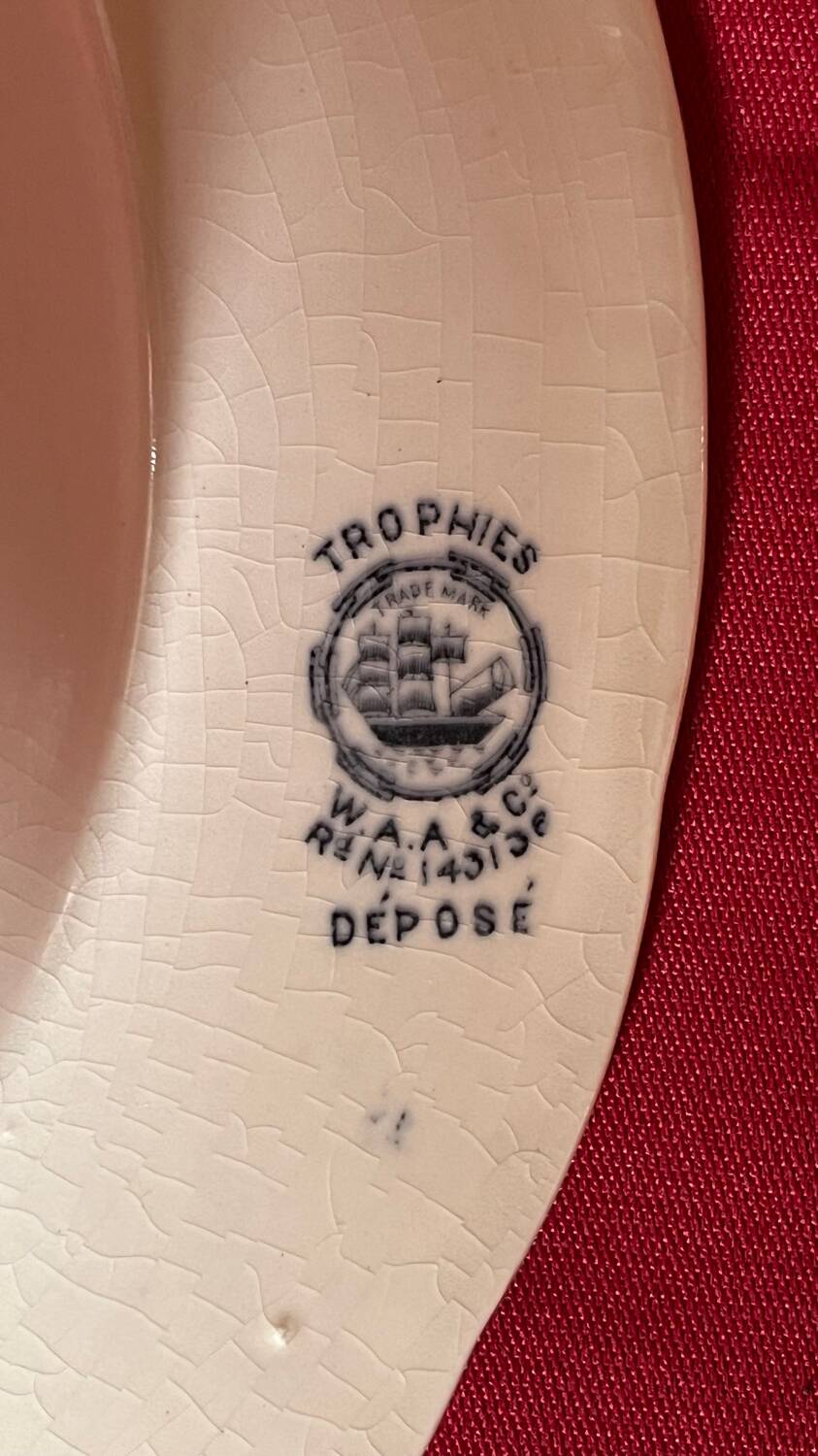 hollow dish WAA and co 19th century