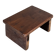 Petit tabouret d'appoint en teck upcyclé traces de chromie verte pied