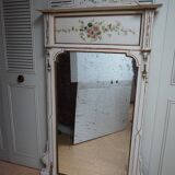 Italian hand-painted Console Table with Mirror and floral painting