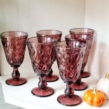 Set of 12 amethyst La Rochère glasses from Lyon