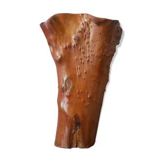 Grand vase en bois artisanal design contemporain