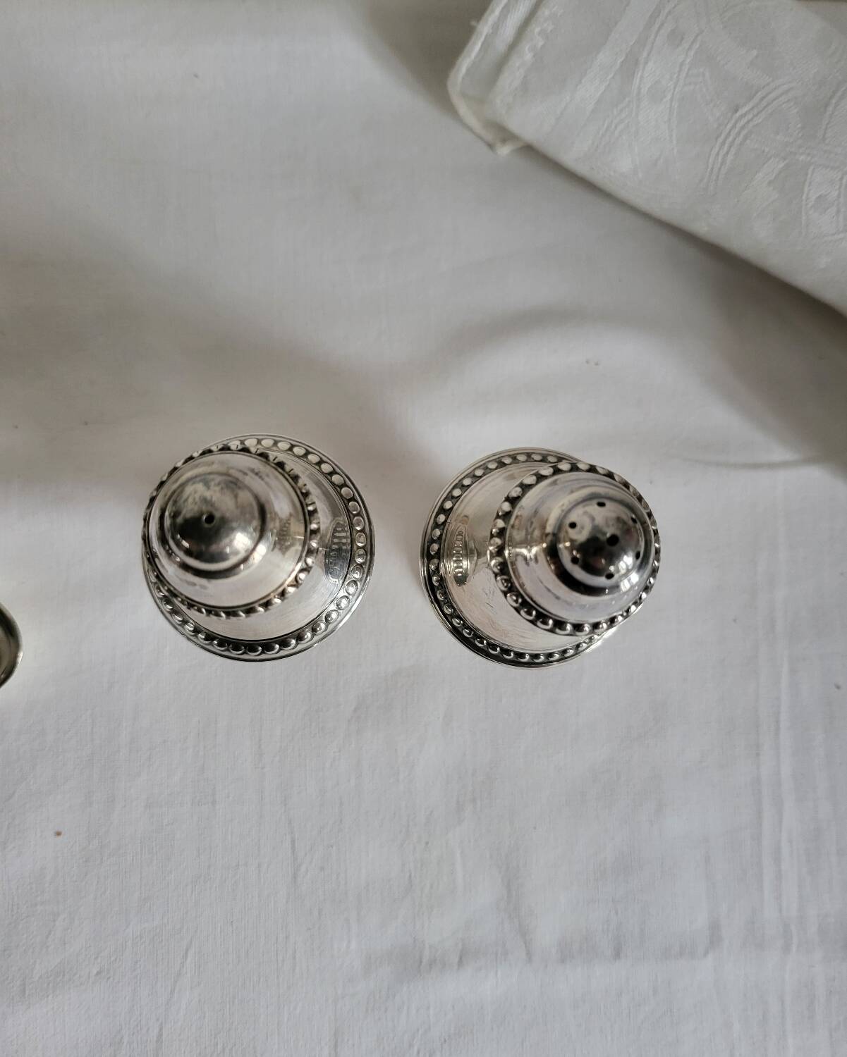 Salt and Pepper Shaker Set in Silver-Plated Metal